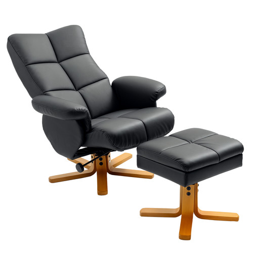 Black faux leather swivel - black,