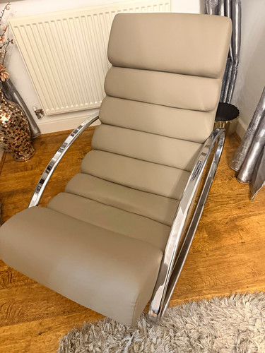 Beige faux leather - faux, rocking