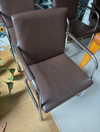 Brown leather accent chair - accent,