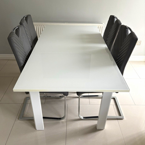 Rectangular white dining table - white,