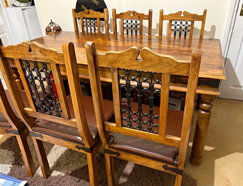 7pc rectangular wooden dining - rectangular,
