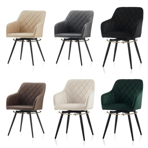 Set swivel dining chairs - of, 2