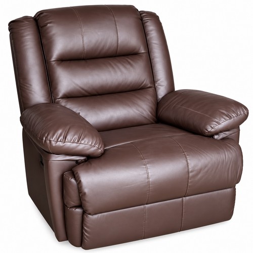 Brown leather recliner - brown,