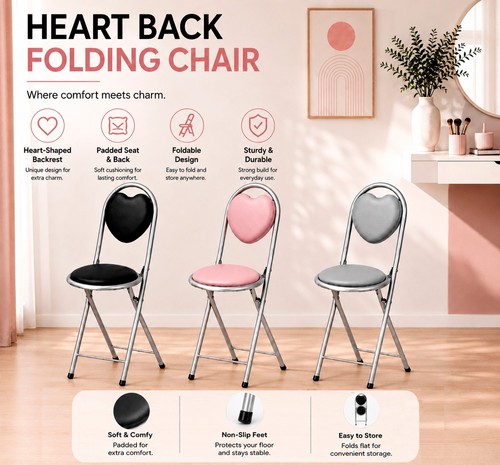 Heart folding chair - heart, breakfast