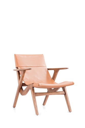 Solid wood leather armchairs - wood,