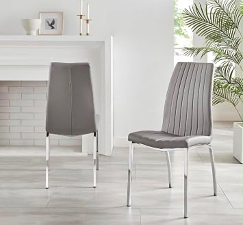 Grey leather upholstered - grey,