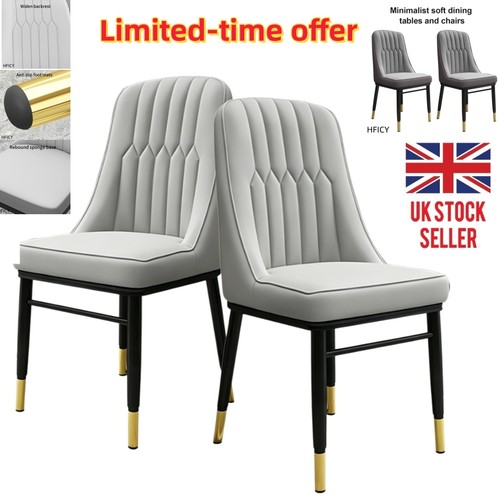 Grey leather dining - 2x,